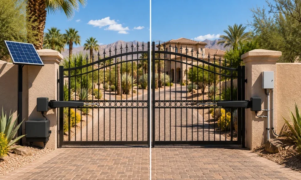 solar vs. electric gate opener